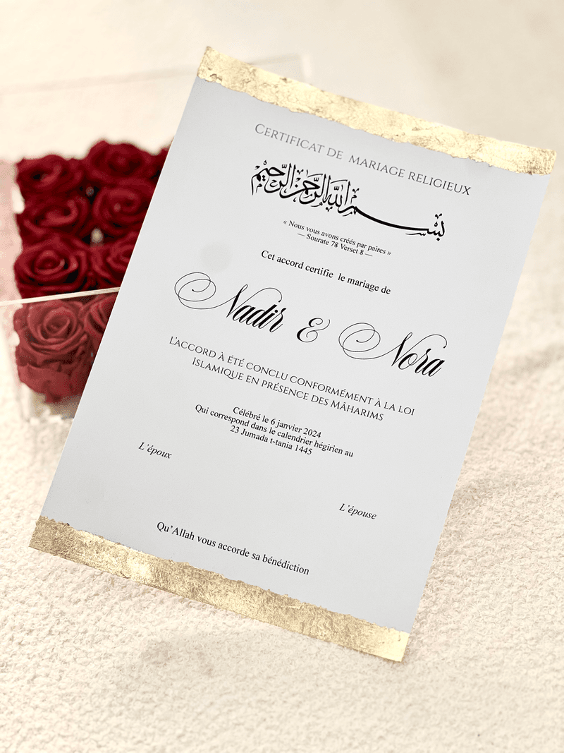 Certificats de mariage